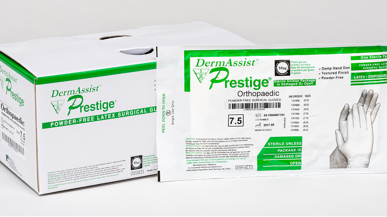 Gloves Surgical Latex P-F Sterile Size 6 Dermassist Orthopaedic Bisque Finish Not Chemo Approved (25PR/BX 4BX/CS) by Innovative Healthcare Corp., Inc.  ID 131600